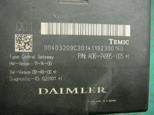 FREIGHTLINER DAIMLER CHASIS CONTROL MODULE A06-74995-005 00403209C3014119230016D - Picture 2 of 4