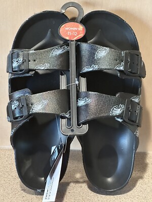 Philadelphia Eagles NFL  Women's Rubberized Double Buckle Sandals XL (11/12) NWT