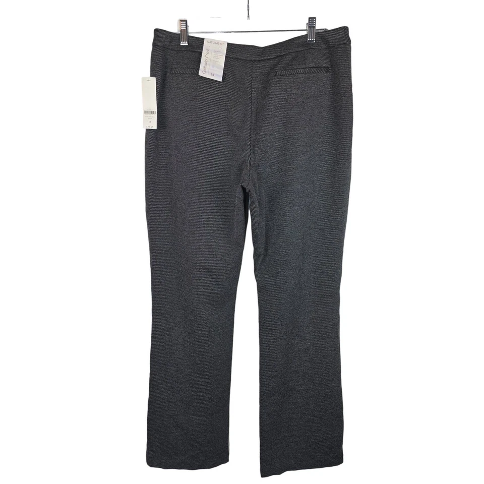 Pantalones de vestir para mujer Coldwater Creek nuevos con etiquetas ajuste natural negro tostado pierna acampanada 14 Foto 2 de 4