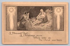 Postcard Christmas Nativity Manger Scene Gibson 1913 Decatur Illinois E201