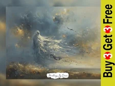 Ethereal Floating Figure, Oil Painting Print 5"x7" on Matte Paper