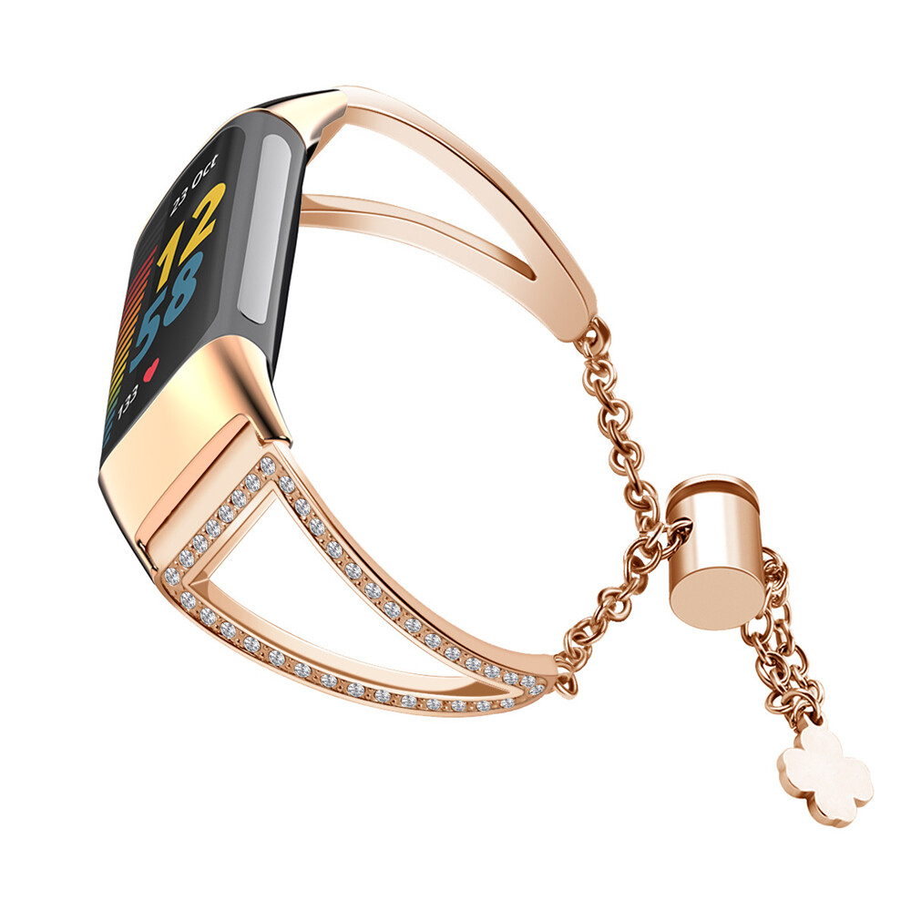 Handgefertigtes Perlenarmband Für Fitbit Charge 5, 6-Bänr