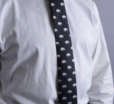 NEW Buffalo Black And White Necktie