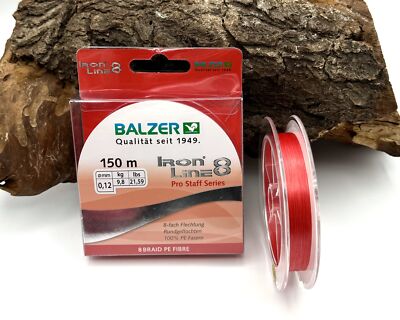 Balzer Iron Line 8 Pro Stuff Rot 150m Red Braid 0,12mm 9,8kg geflochtene Schnur
