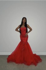 NEW RED PROM DRESS GOWN FOR SALE