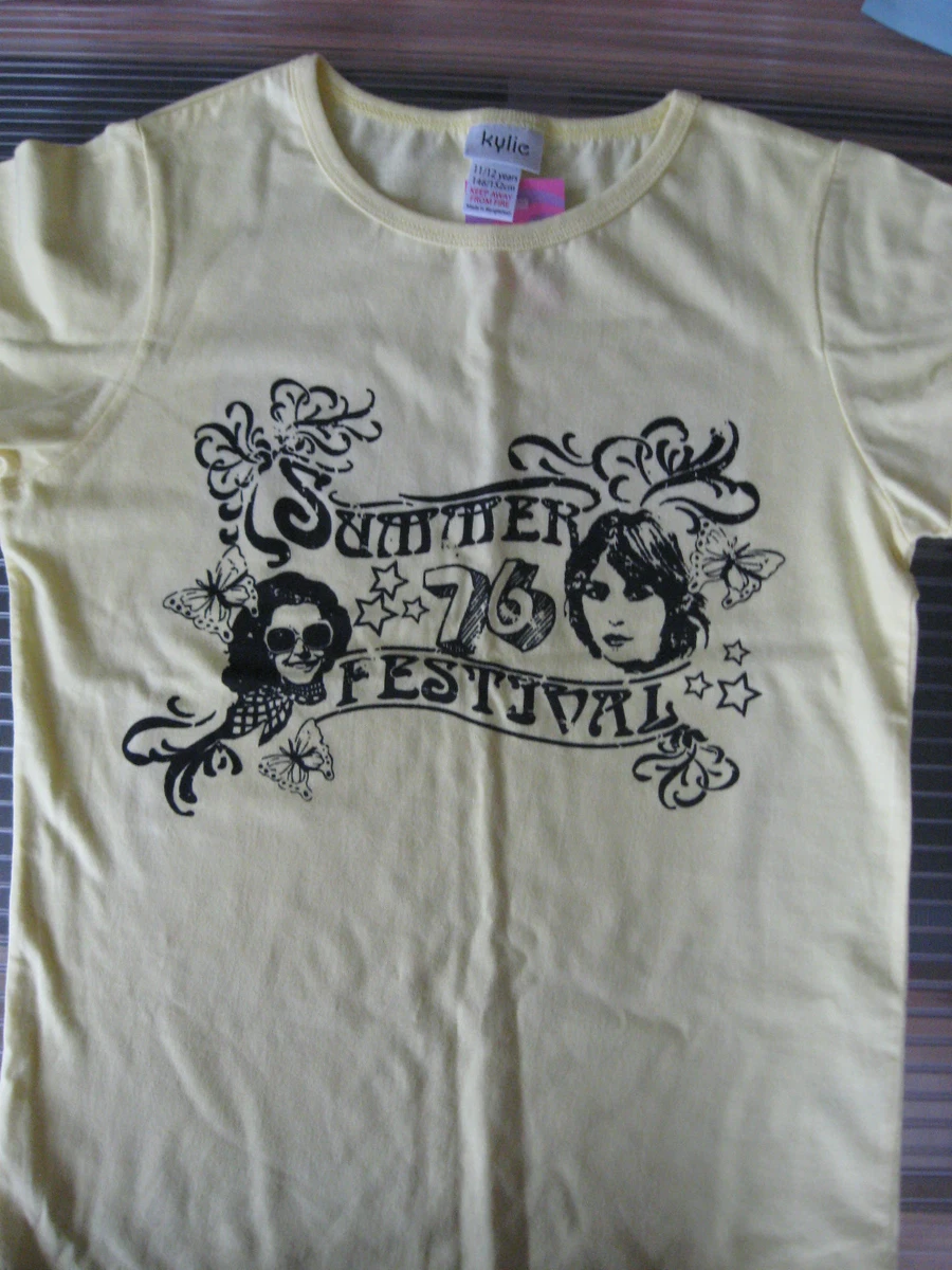 NEW GIRLS CLOTHES MACKAYS M Co KYLIE YELLOW SUMMER 76 T SHIRT AGE 11 12 BNWT