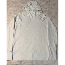 Lululemon Athletica White Soft Jersey Hoodie Pullover Size 8 Zipper Pocket