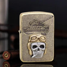 1941 Bronze Tank Legion Skeleton US Army Zippo Lighter US Shipping
