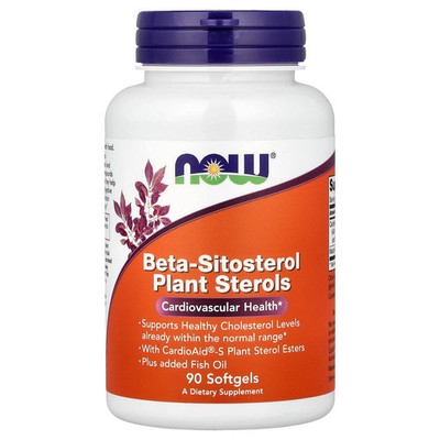 Now Foods Beta-Sitosterol Plant Sterols 90 Softgels GMP Quality Assured