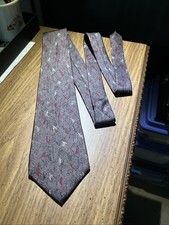 Vintage Mario Valentino Tie Purple Abstract Made In USA 100 Italian Silk
