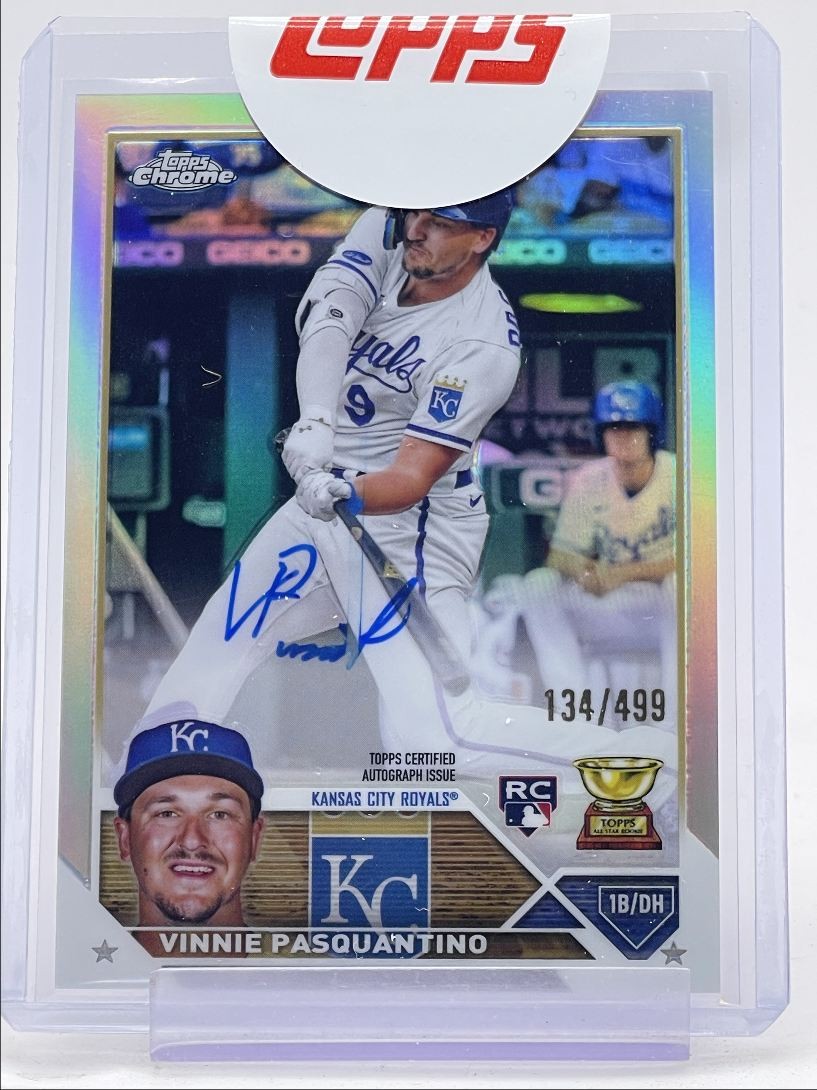 VINNIE PASQUANTINO 2023 TOPPS CHROME CUP ROOKIE REFRACTOR RC AUTO /499 Q0208