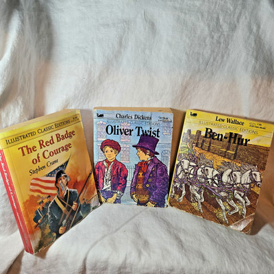 Ben-Hur,Oliver Twist,red Badge Moby Book Illustr ClassicEditions  5.5'' x 4 .25''