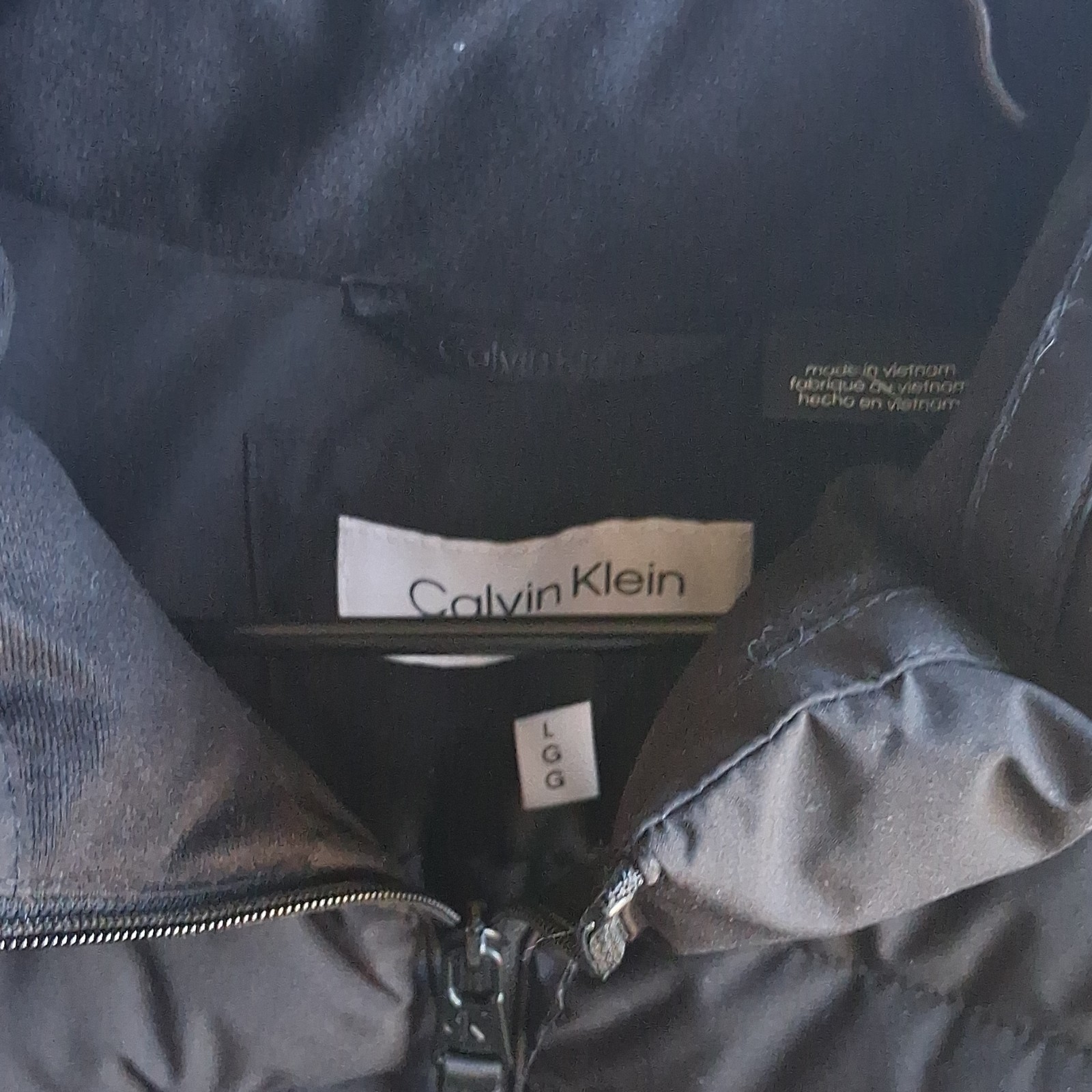 Calvin Klein Men's Black Quilted Puffer Vest Full Zip Stand Collar Size L - second product detail image