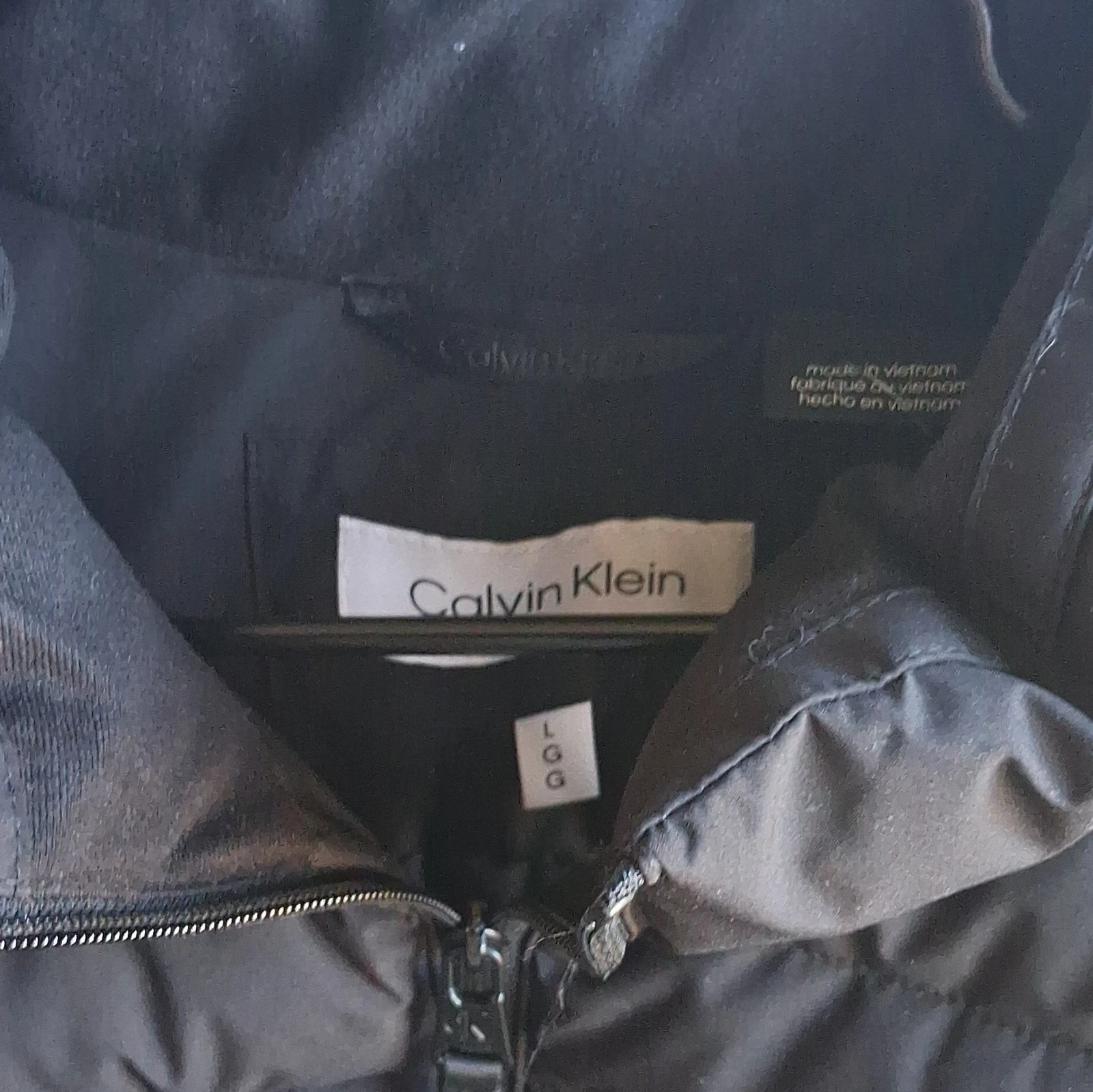 Calvin Klein Men's Black Quilted Puffer Vest Full Zip Stand Collar Size L image 2