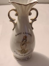 Vintage Holly Hobbie Memory  Keepsake Of The Heart Forever 6" Bud Vase