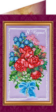 Embroidery Postcard Kit HAPPY 8TH OF MARCH 5 Craft Gift Set