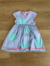 Matilda Jane Girls Size 8 Dress Lets go Together Kitty Si  lly Blue Polka Dot