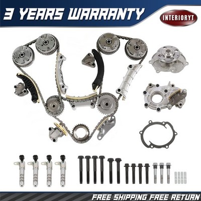 TIMING CHAIN KIT & WATER OIL PUMP + 4VVT CAM PHASER For EQUINOX CTS SRX 3.0 3.6L
