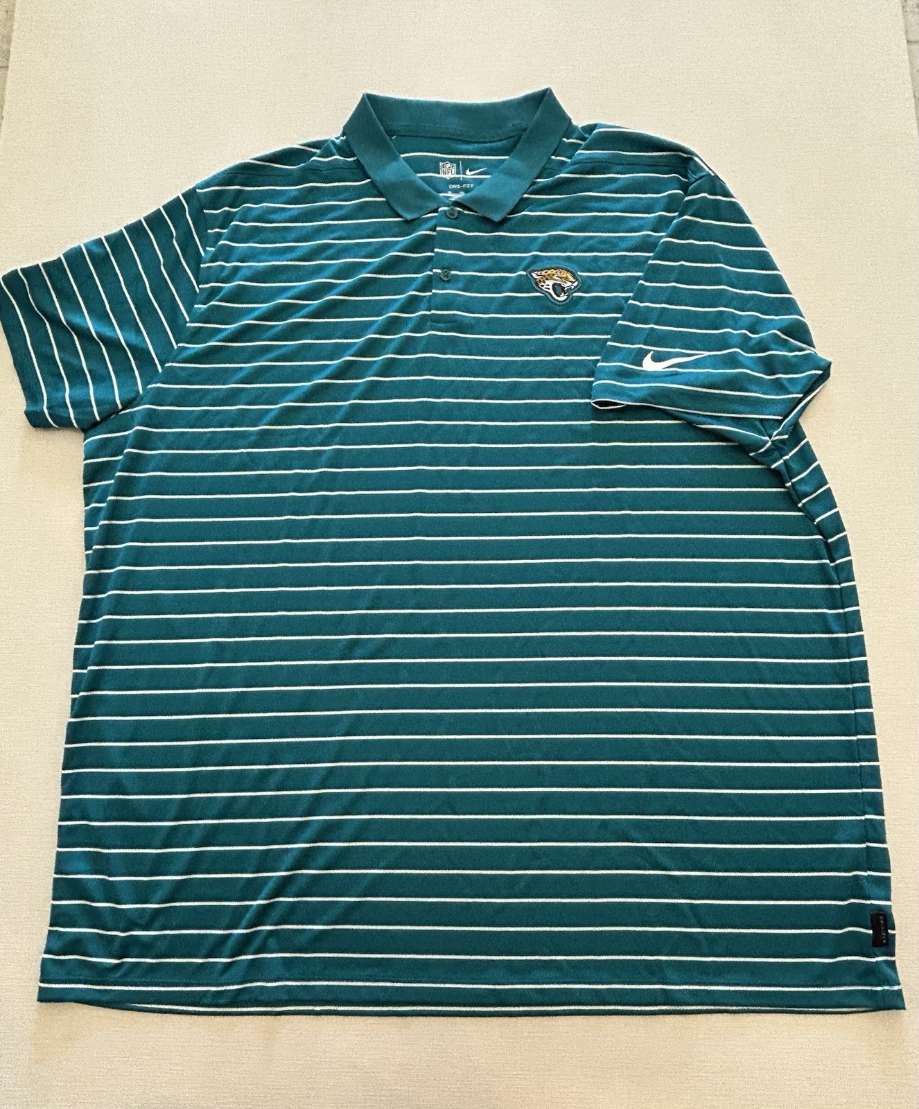 Jacksonville Jaguars Nike NFL On Field Dri-Fit Polo Men's 3XL Striped NWT