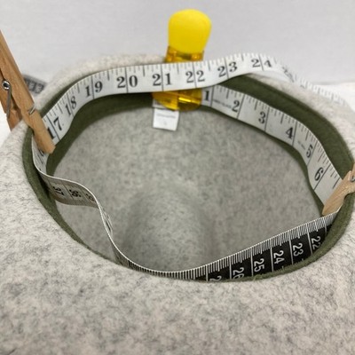 Yellow 108 Fedora Hat Unisex L Heathered Gray Wool Felt Wide Brim Ribbon Trim Yellow 108 100% Wool Fedora Hats, Made in USA, Limited  main image 2