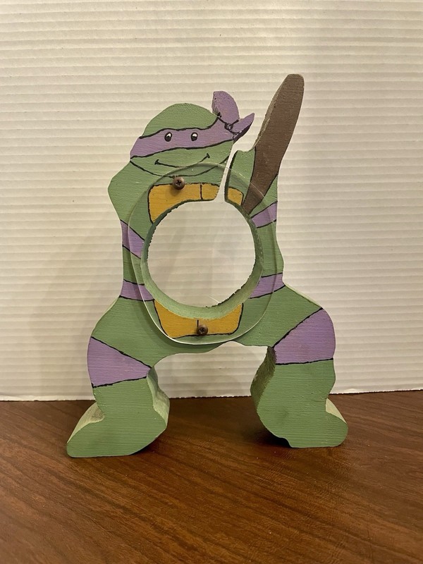 Vintage TMNT Donatello Teenage Mutant Ninja Turtles Custom Wooden Piggy Bank