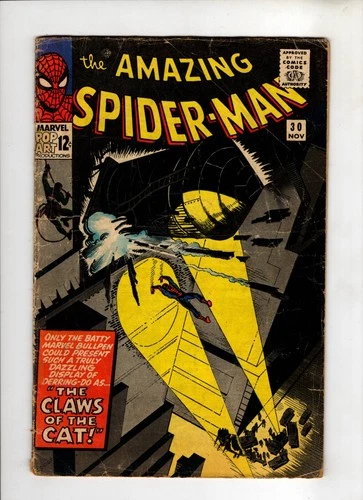 THE AMAZING SPIDER-MAN #30 1965 MARVEL GD+ 2.5 KEY! 1ST APP. THE CAT!