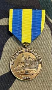 US MARINE CORPS SPANISH CAMPAIGN MEDAL 1898; FULL SIZE RESTRIKE