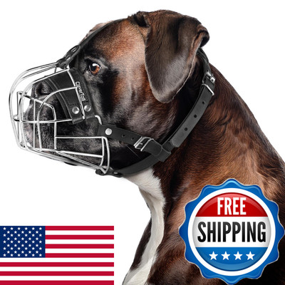 Clevertail Metal Muzzle For Boxer Dog Breed Bite Proof Boxer Muzzle For Medium