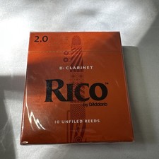 NEW Pack Rico Bb Clarinet B flat Unfiled Reeds 2.0 Strength 2 RCA1020 Music
