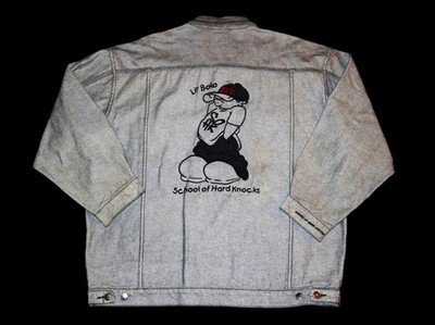 School of hard knocks 刺繍デニムジャケット School Of Hard Knocks: Y2K SOHK BOLO Black Wash Jean Jacket (Mens