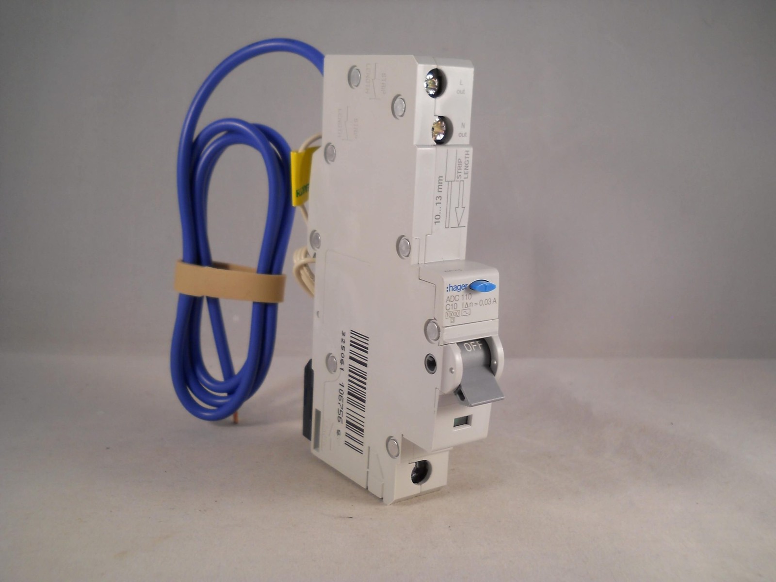 Hager RCBO 10 Amp 30mA Type C 10A 106756 C10 ADC Range ADC110