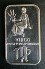 .999 Silver Bar Virgo 1 Ounce Zodiac Sign From Madison Mint