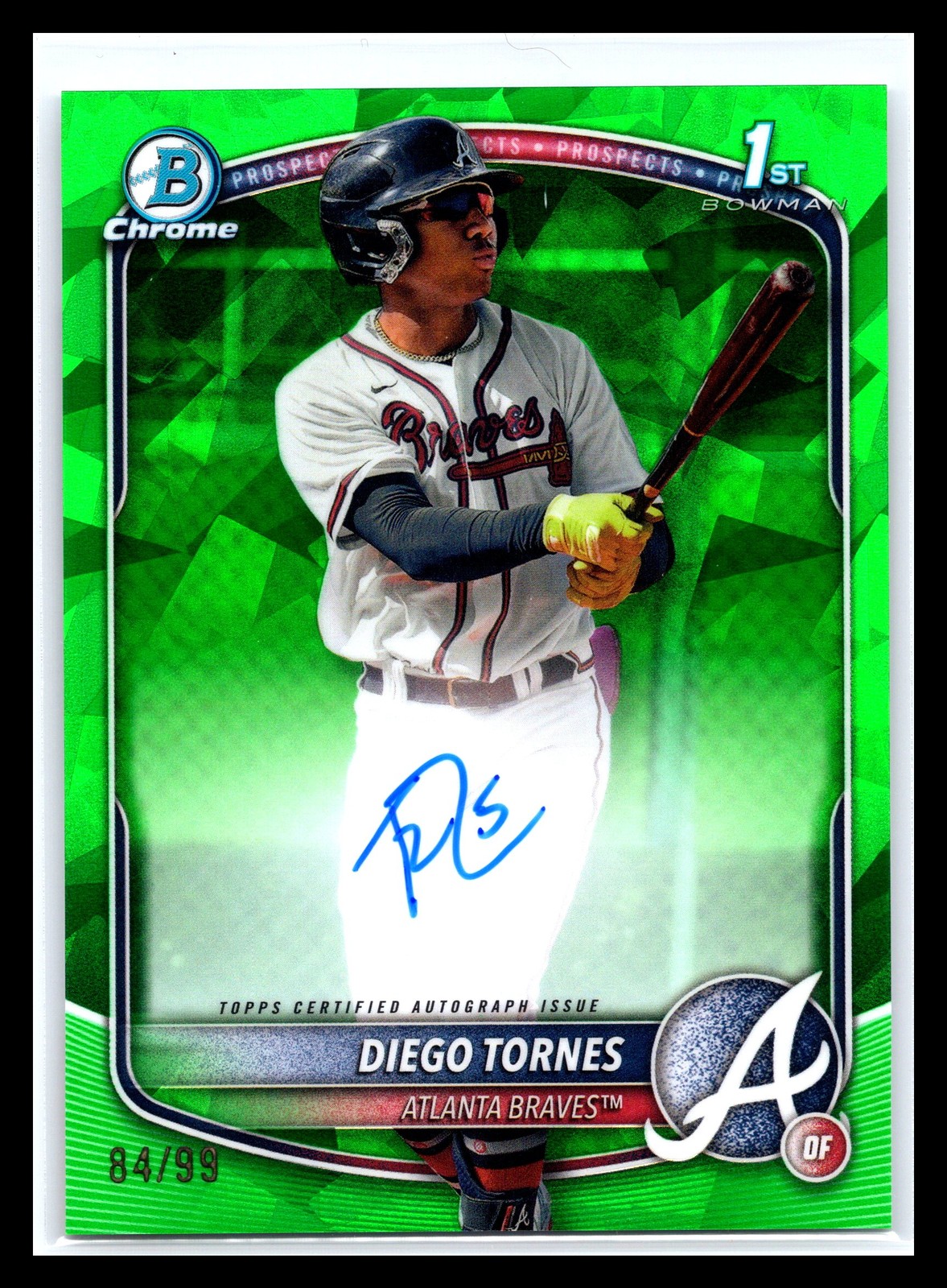 2025 Bowman Chrome Sapphire Diego Tornes Auto Green Refractor 1st #/99
