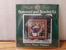 Mill Hill Buttoned  Beaded Cross Stitch Kit Winter Whimsey MHCB225 Snowman 2004