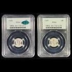(Lot of 2) Consecutive 1945 10C MS64 CAC Mercury Silver Dime - Gen 2.1 PCGS OGH