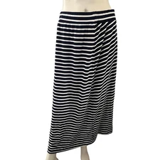 A Pea in the Pod Maternity Skirt Large Striped Maxi Knit Comfort USA Coastal