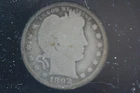 1892 Barber Silver Quarter in Hard Plastic Case
