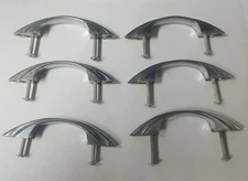 Lot of 6 Vintage Ajax Cabinet Jewelery MCM Chrome Drawer Pull Handles