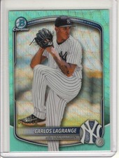 2025 CARLOS LAGRANGE BOWMAN CHROME PROSPECT AQUA SHIMMER REFRACTOR RC 071/125