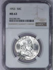1953 Franklin Half Dollar 50C NGC MS63