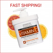 Advanced Clinicals Vitamin C Cream (16oz) Advanced Brightening Cream. Anti-aging