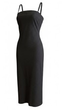 Dolce & Gabbana Black Spaghetti Straps Knit Pencil Dress Size 46 (US 10)