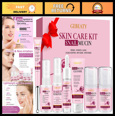 7-Piece Hydrating Snail Mucin Skin Care Set | Repair, Firm & Restore Dry Skin, G
