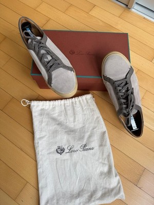 Men's LORO PIANA Freetime Walk Lace Up Suede Leather Sneakers Tg. 43.5
