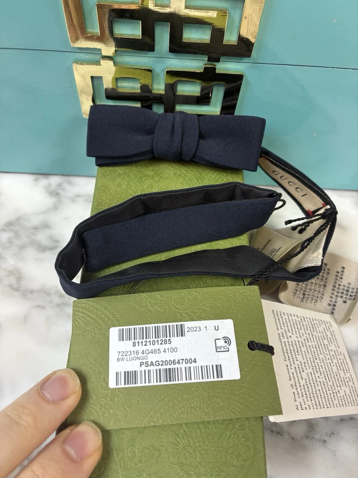 Pajarita Gucci para hombre azul marino BW Luongo nueva con etiquetas auténtica con caja Gucci Foto 2 de 4