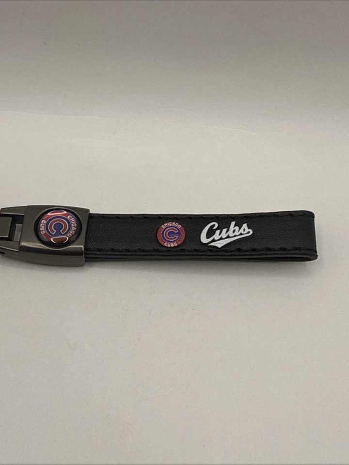 Black Leather 5¾" Car Keychain & Key Fob Ring, Chicago Cubs - Image 3 of 4
