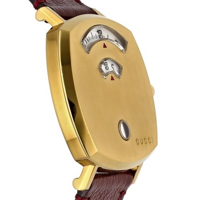 Gucci Grip Yellow Gold PVD Leather Strap 35mm Unisex Watch