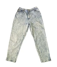 Vintage 1980s PS Gitano Women’s Acid Wash Mom Jeans High Rise Sz 16 S Waist 30”