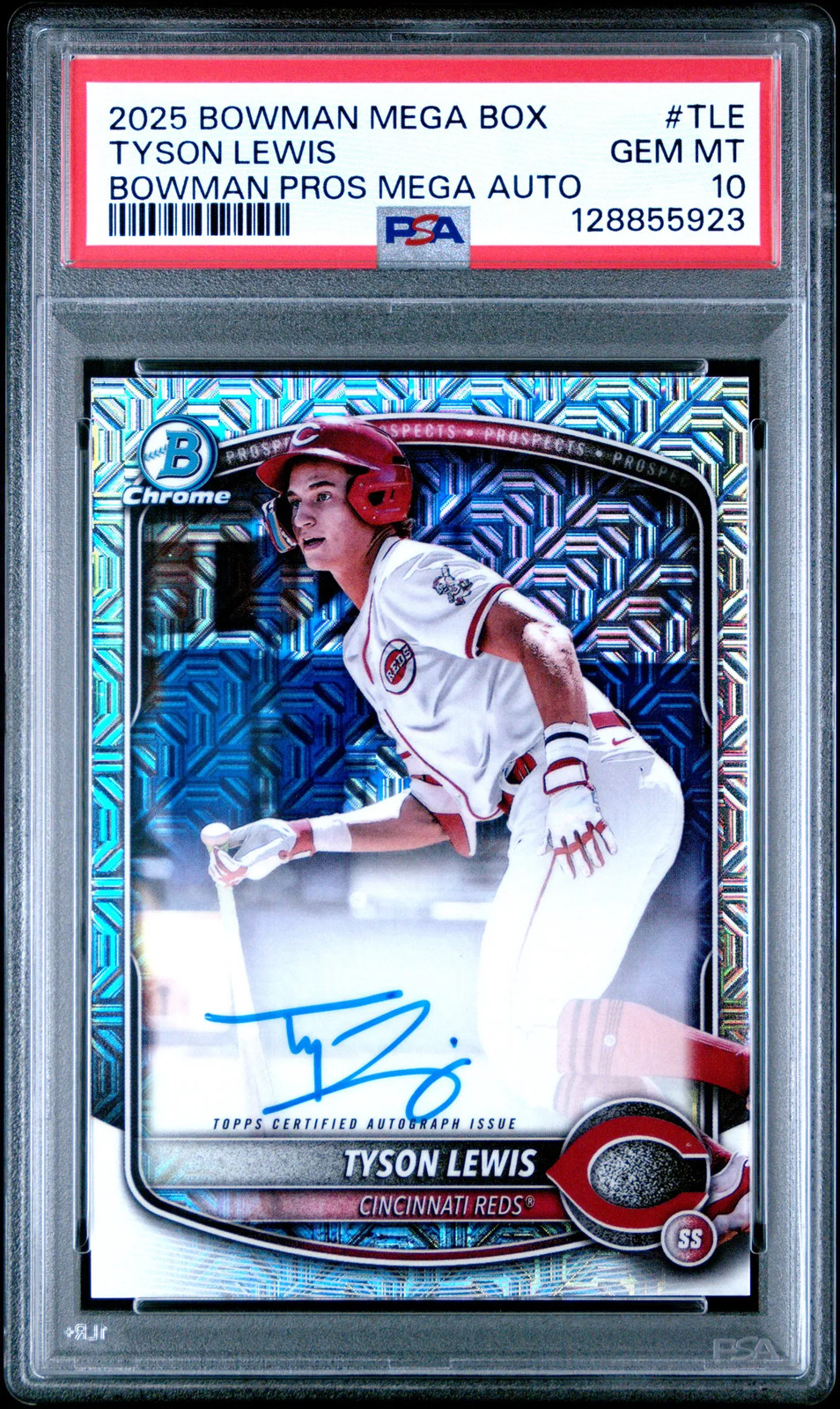 2025 Bowman Mega Box Bowman Prospect Mega Autographs Tyson Lewis #TLE PSA 10