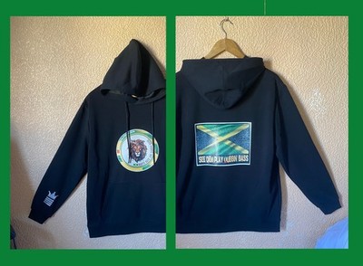 Pullover Hoodie schwarz Flagge Jamaika Löwe Rasta Roots Rock Reggae Bass